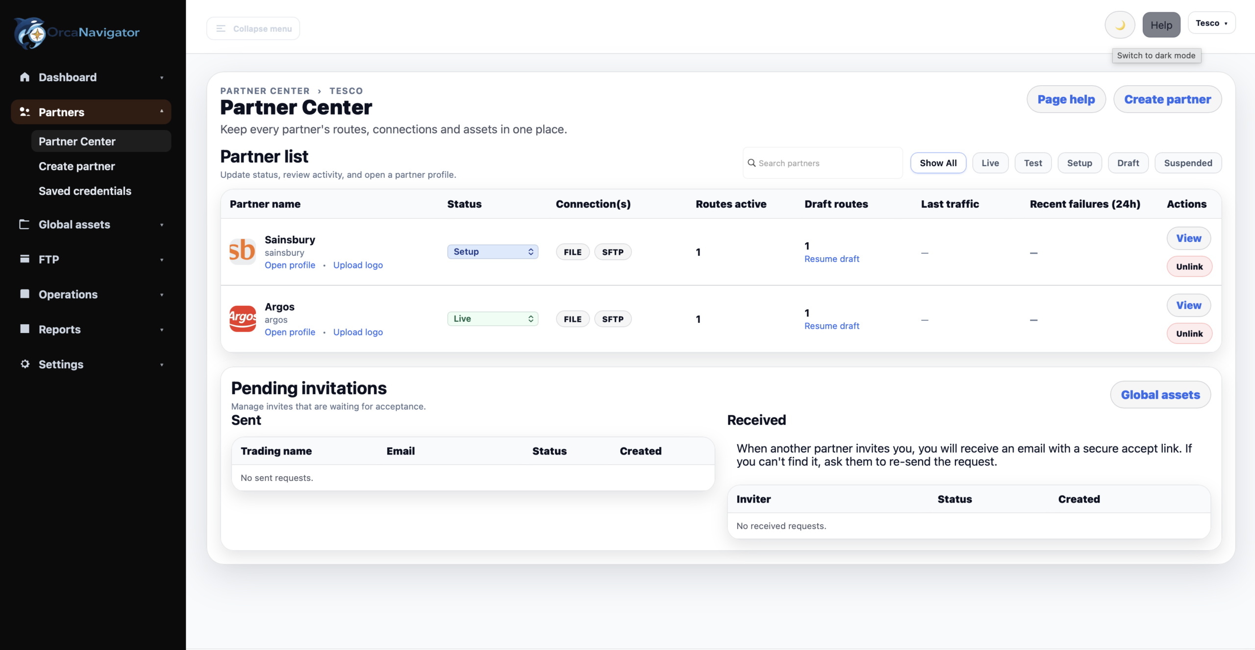 Partner Center screenshot